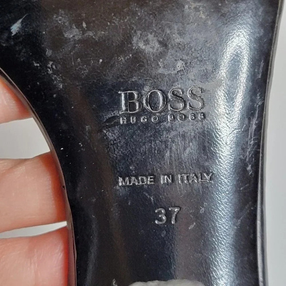 ❤️ 3 for $35 Hugo Boss fringe wood stiletto sandals high heels size 37 - Picture 9 of 13